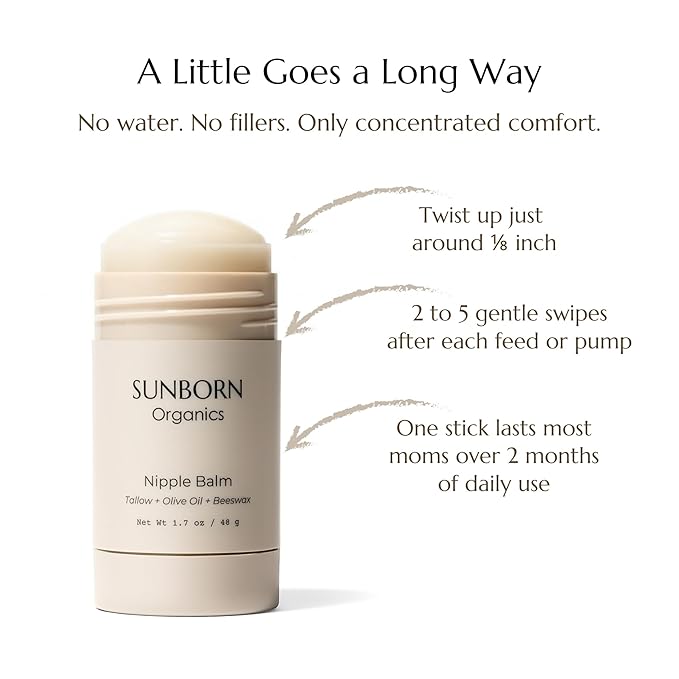 Nipple Balm | Nursing-Safe Lanolin-Free Nipple Cream with 3 Edible Ingredients for Sore or Cracked Nipples | Safe for Baby, No Wipe-Off, Third-Party Tested | Made in USA