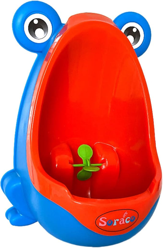 Soraco Frog Potty Training Urinal for Toddler Boys with Funny Aiming Target, Bathroom Frog Pee Trainer Toilet (Blue)