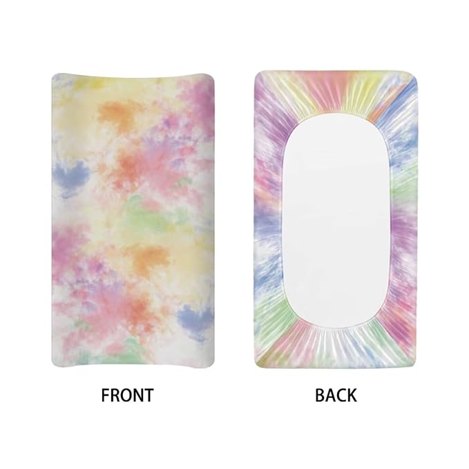 Stretchy Diaper Changing Table Cover, Snug and Soft Change Table Pad Covers Fit 16 * 32 Inches, Tie Dye