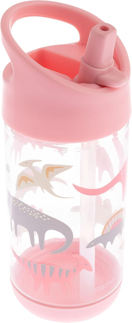 Stephen Joseph, Kids Flip Top Water Bottle, 10 oz Tritan BPA Free, Water Bottle for Girls & Boys, Back to School Flip Top Bottle, Pink Dino
