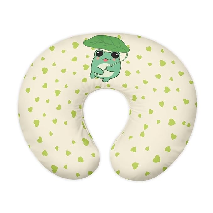 Frog Heart Nursing Pillow Cover for Infant Removable Neutral Breastfeeding Pillow Cover Soft Stretchy Breastfeeding Pillow Slipcover with Hidden Zipper