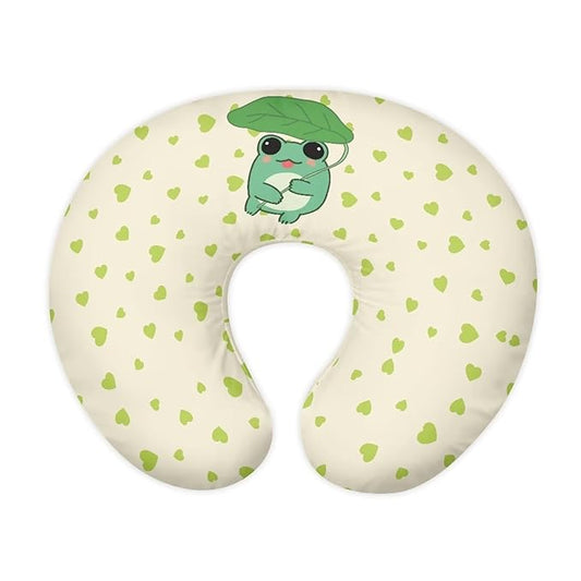 Frog Heart Nursing Pillow Cover for Infant Removable Neutral Breastfeeding Pillow Cover Soft Stretchy Breastfeeding Pillow Slipcover with Hidden Zipper