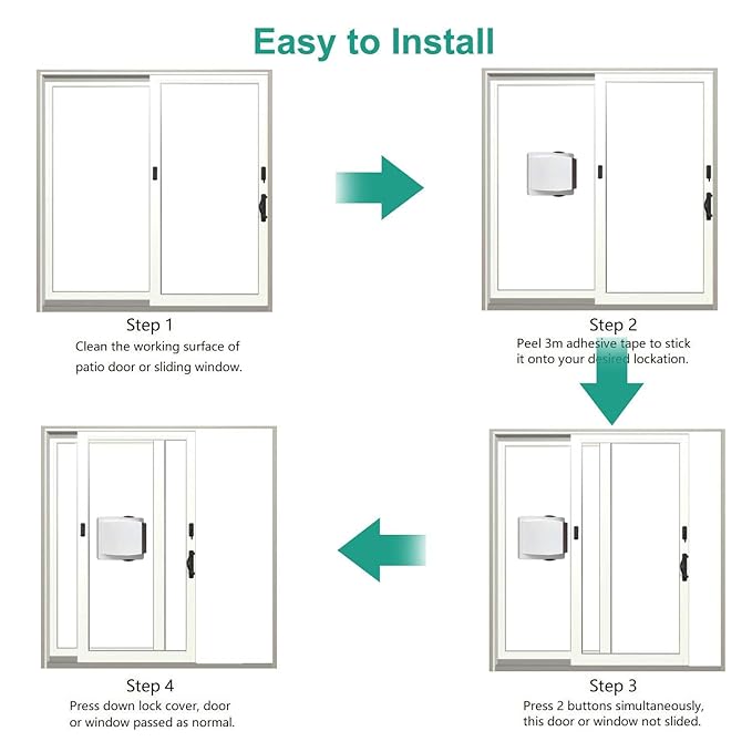 4 Pack Sliding Door Lock Child Safety (Brown)