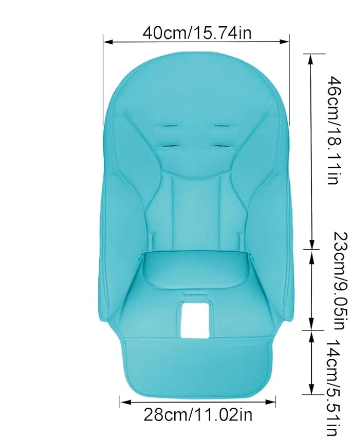 Baby High Chair Cover Replacement | PU Leather Dining Chair Cover with Soft Cushion Seat, Easy to Install High Chair Covers for Baby and Toddler, High Chair Cover Replacement (Blue)