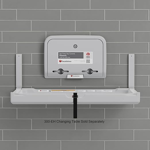 Foundations 300-LD-01 Liners Dispenser for Elements Changing Station, Holds up to 50 Paper Liners with Dispenser Locks - Gray