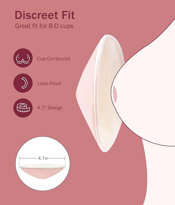 Washable Nursing Pads 6 PCS Reusable Breast Pads for Breastfeeding Soft and Super Absorbent Nipple Pads with Laundry Bag & Travel Storage Bag for Postpartum Essentials - 4.7inch