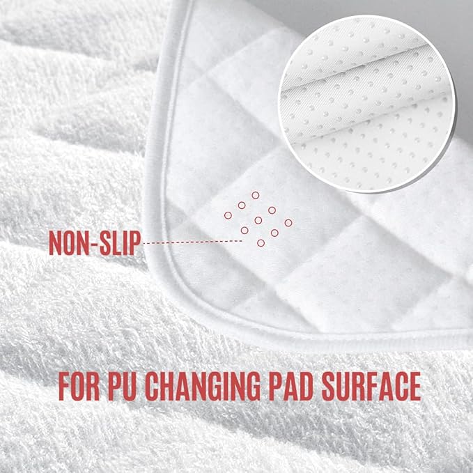 Changing Pad Liner,Peanut Shape Changing Pad Cover,Waterproof,Washable,Thicker and Non-Slip,Chaning Pad Liners -White 3 Pack