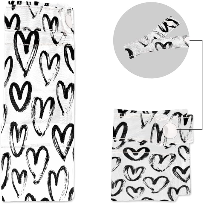 Wet Dry Bags Hearts Waterproof Wet Bag Black and White Reusable Bags for Swimsuits Cloth Diapers Beach Pool Gym Travel Baby Item 2 Pcs