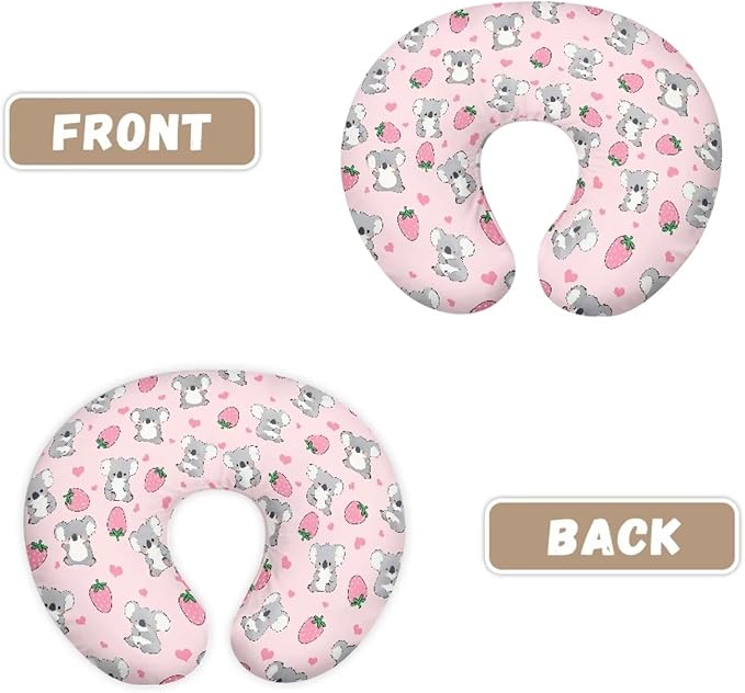 Cute Koala Nursing Pillow Cover Breastfeeding Pillow Covers for Mom Pink U-Shaped Pillow Covers