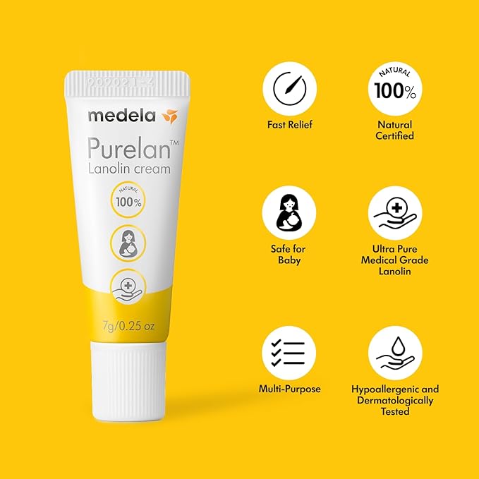 Medela Sore Nipple Rescue Kit for New Moms, Purelan Lanolin Nipple Cream, Fast Relief of Sore, Cracked Nipples & Dry Skin, Hydrogel Pads for Instant Cooling Relief During Breastfeeding & Pumping