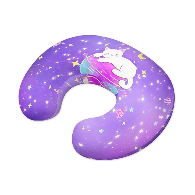 Forchrinse Galaxy Cat Planet Star Pillow Cover for Breastfeeding,Baby Nursing Pillow Slipcover Super Soft Newborn Infant Feeding Cushion Cover for Mom