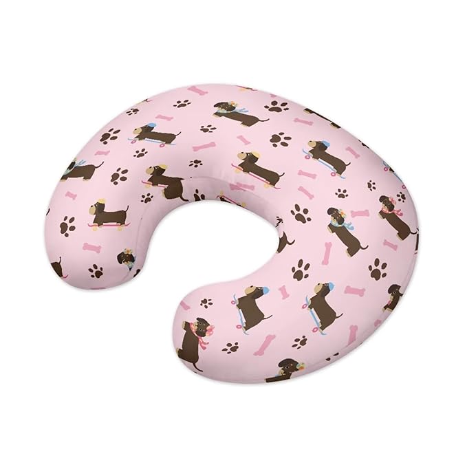 Jeiento Cartoon Nursing Pillow Cover Dachshund Dog Nursing Covers Soft and Stretchy for Breastfeeding Pillows for Newborn Boys and Girls