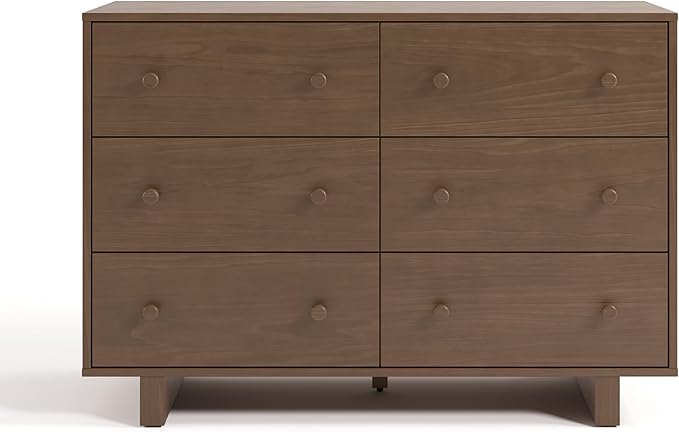 Storkcraft Texas 6 Drawer Dresser (Hazelnut) – GREENGUARD Gold Certified Baby Dresser, Interlocking Drawer System for Nursery & Kids’ Bedroom, Brown Chest for Kids Bedroom, Nursery Storage