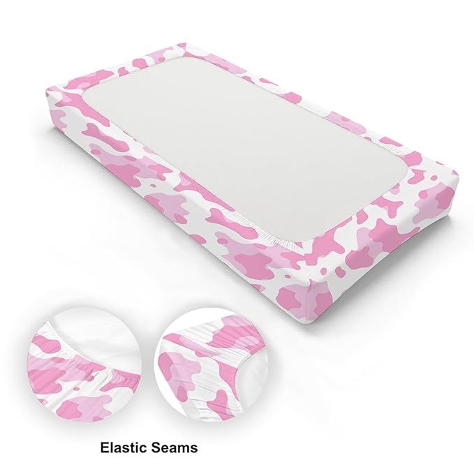 Western Cow Prints Baby Changing Pad Cover, Unisex Farm Cow Nursery Diaper Changing Table Pad Mat Sheet for Boys Girls-16x32