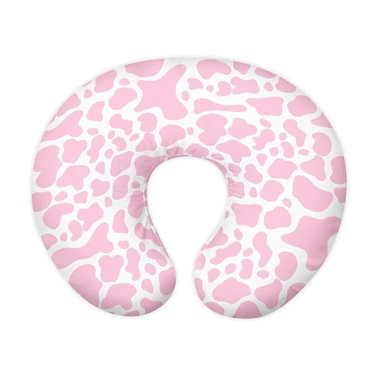 Pink Cow Nursing Pillow Cover for Bottle Feeding, Removable Breathable Nursing Pillow Case for Baby Boy Girl, Durable Breastfeeding Pillow Cover