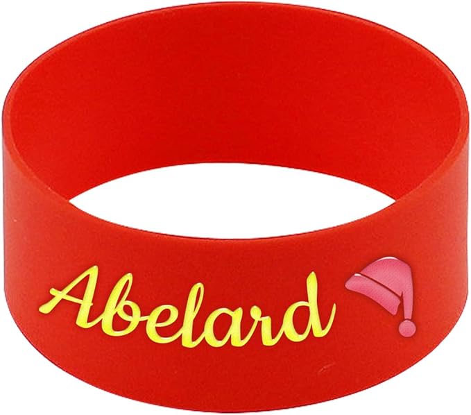 2 Pcs Personalized Water Bottle Labels, Washable Daycare Essentials, Non-Slip Silicone Sippy Cup Strap Cute Daycare Labels Reusable Bottle Name Bands