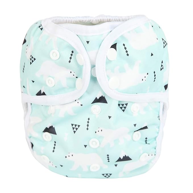 Baby Cloth Diaper Cover Nappy One Size 8lbs to 36lbs (Polar Bear)