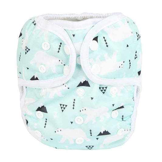 Baby Cloth Diaper Cover Nappy One Size 8lbs to 36lbs (Polar Bear)