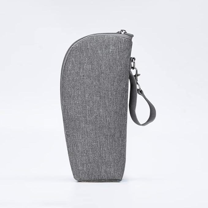 Kisangel Insulated Baby Bottle Bag Thermal Pouch Portable Milk Bottle Cooler with Handle and Zipper for Travel and Outdoor Use 8.66X3.14X2.75In