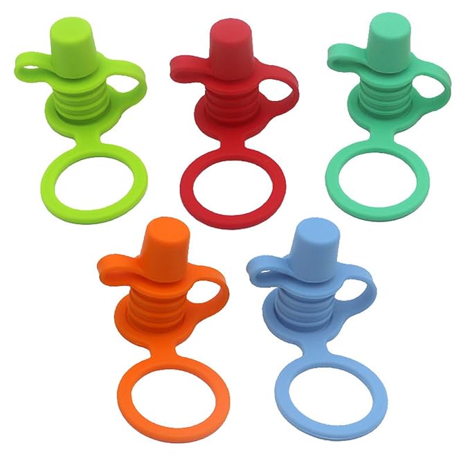 Colorful Water Bottle Spout Adapter for Kids No-Spill Silicone Water Bottle Spout Adapter Leak-Proof Food Pouch Tops Baby Water Bottle Cap Silicone Bottles Top Spout Adapter Replacement for Toddlers