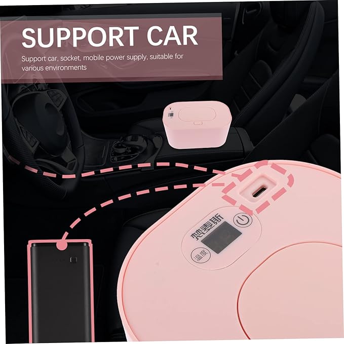 Toyvian Portable USB Wipes Warmer Box with Adjustable Temperature Display 7.87X4.72X3.74In Baby Wet Tissue Heater for Home and Outdoor Diaper Changing Comfort
