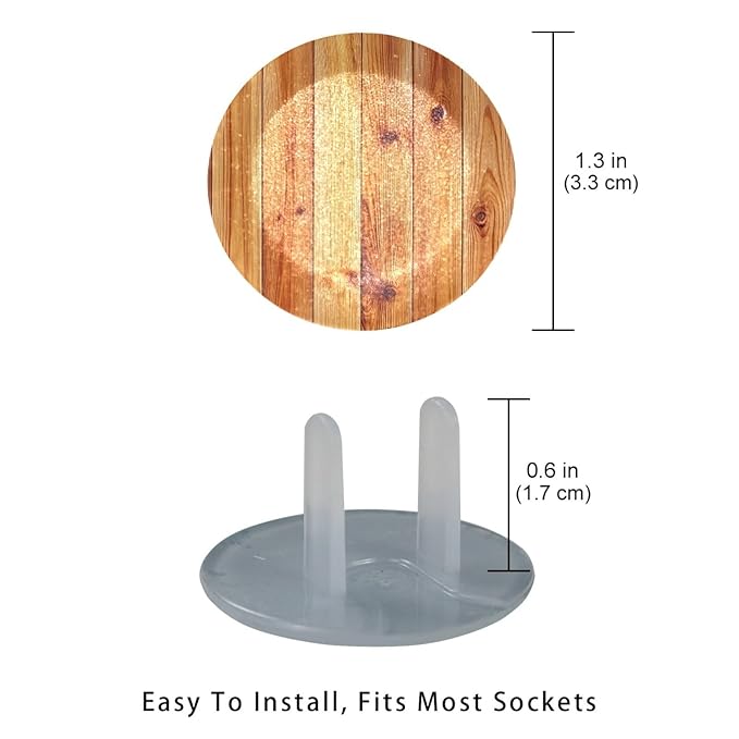 Pine Flooring Boards Texture (2) Outlet Plug Covers - 12/24 Pack Safety Electrical Plug Protectors