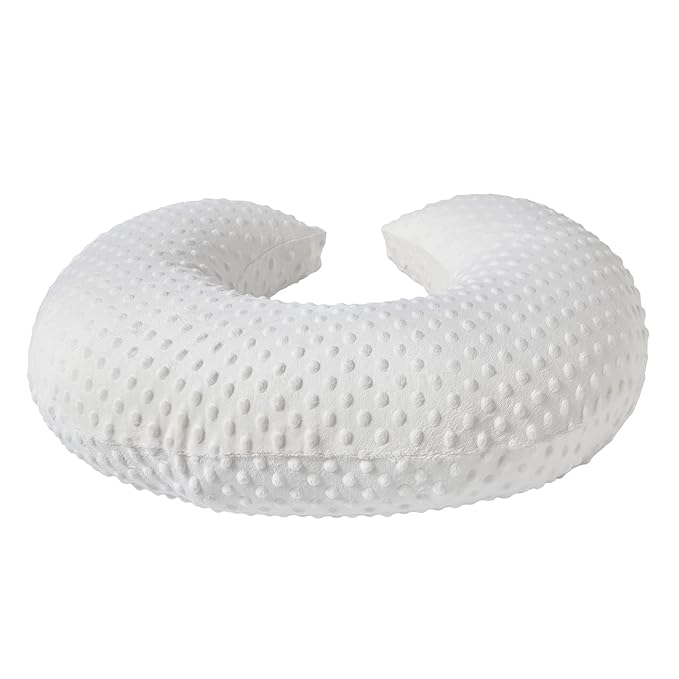 Nursing Pillow Cover Breastfeeding Pillow Cases Plush Dot Slipcover (White)