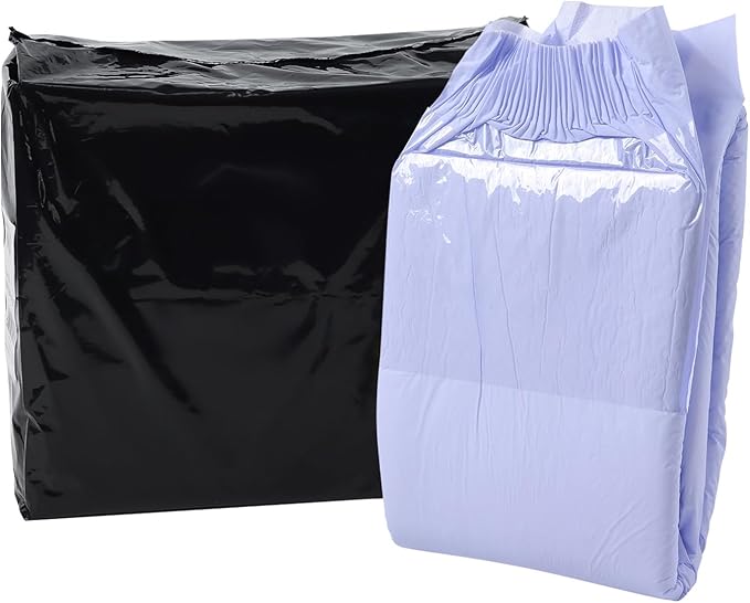 CutiePlusU Disposable Adult Diaper Heavy Absorption Dry Surface All Night- Purple 10 Pieces (Medium 28"-38")
