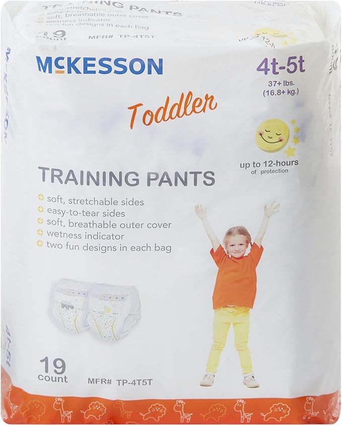 McKesson Toddler Training Pants, Size 4T to 5T (Over 37 lbs), 19 Count, 1 Pack