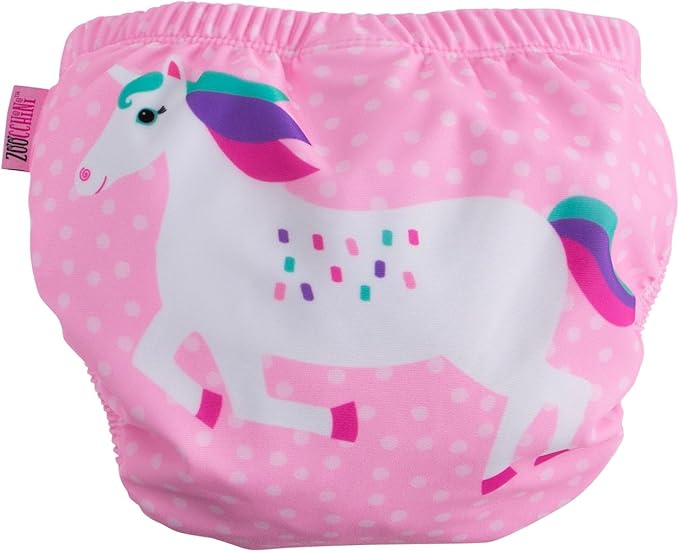 Zoocchini - Knit Swim Diaper, 2 Pc Set, Unicorn, 12-24M