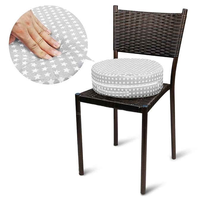 Zicac Kids' Anti-Slip Chair Seat Cushion - High Chair Dining Seat Pad Dismountable Round Booster Seat Cushion (Gray)