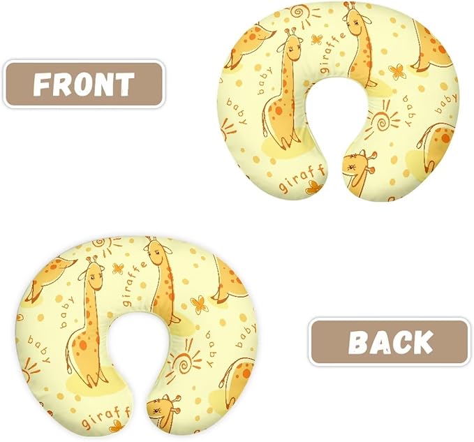 Cute Giraffe Nursing Pillow Cover Nursing Pillows for Breastfeeding Fits The Original Support for Breastfeeding Nipple Shields for Breastfeeding Newborn