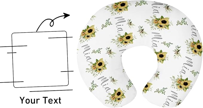 Dyoart Baby Nursing Pillow Cover,Personalized Soft Nursing Covers,Custom Name Breastfeeding Pillow Slipcover for Bottle Feeding,Gifts for Toddler Infant(23"x19"x5.5")(one Size)
