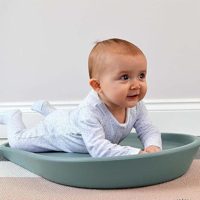 Shnuggle Squishy Changing Mat - Baby Changing Diaper Pad, Wipeable Easy-to-Clean Nappy Station, Warm-to-Touch Surface, Non-Slip Base, No Covers Needed - Eucalyptus