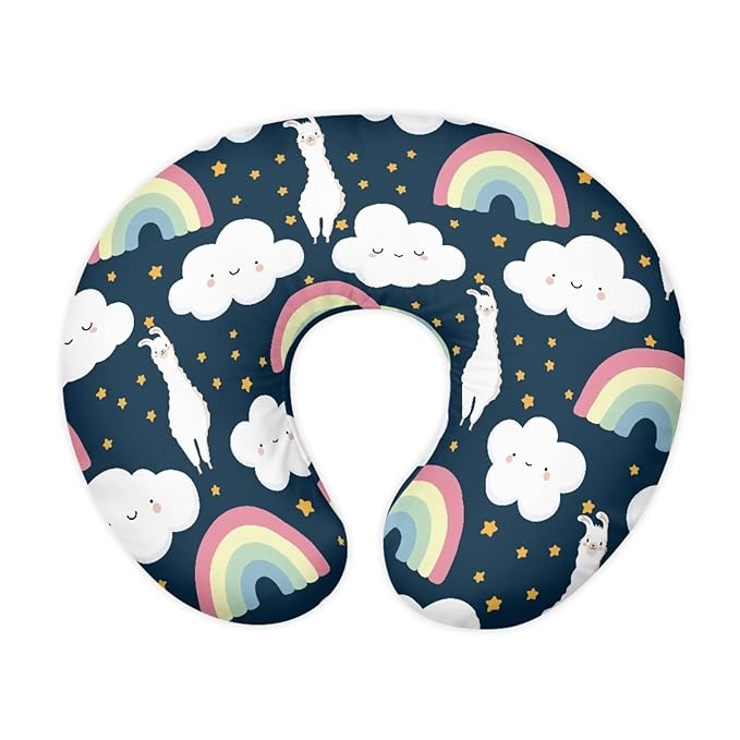 Rainbow Cloud Nursing Pillow Slipcover Sleeve, Ultra-Soft Baby Nursing Pillow Removable Cover for Breastfeeding Pillows, Pillow Not Included