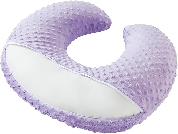 Dots Nursing Pillow Cover, Case Plush Breathable Breastfeeding Pillow Slipcover Fits Nursing Pillow, Super Soft Snug Positioners for Baby Boy Baby Girl (Lavender)