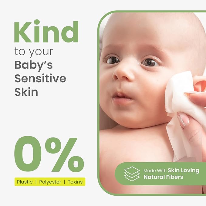 Mother Sparsh Natural Care Baby Wipes 60 Pcs (Pack of 4) I 100% Plant Made Fabric From Forest Land | Gentle + Cleanse (with Grapefruit) Wet Wipes For Baby I Cotton Cloth Like Bigger Sheets