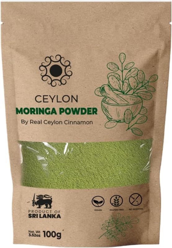 Moringa Powder (3.52oz/100g) – Pure Moringa Oleifera Leaf Powder from Sri Lanka – Kosher, Vegan