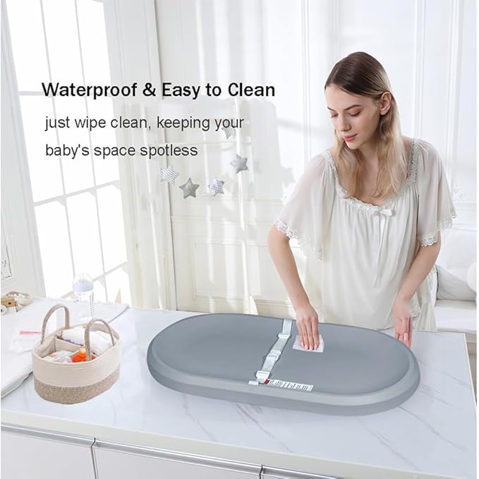 Baby Changing Pad - Lightweight Wipeable Foam Changing Pad, Comfortable and Waterproof, Fits All Changing Table, 30"x 15.6", Darkgray