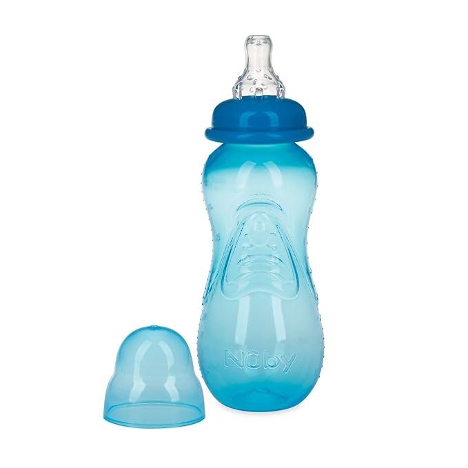 Nuby Non-Drip Standard Neck Bottles, 10 Ounce, Neutral