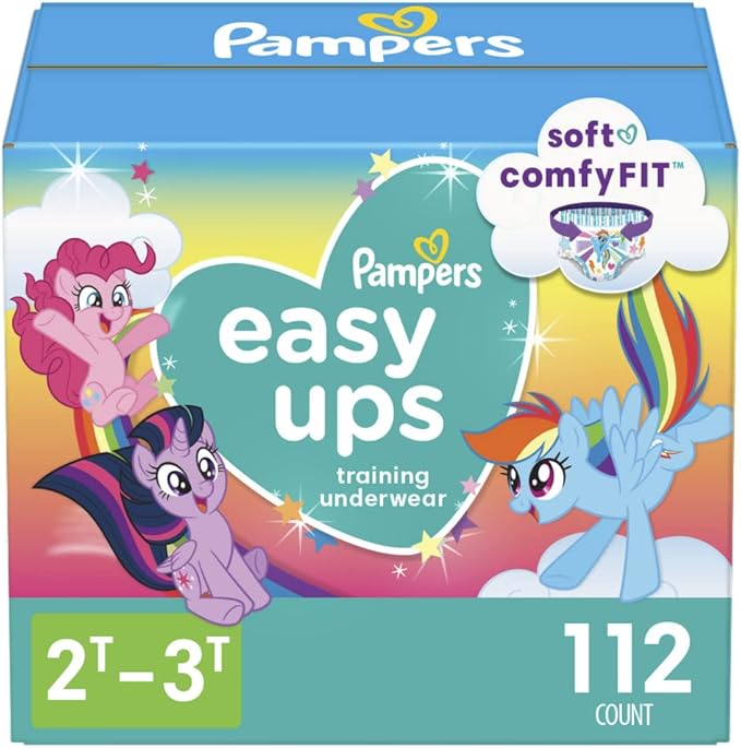 Pampers Size 4 Diapers, Potty Training Underwear for Toddlers, Easy Ups Diapers, Pull Up 2t-3t Training Pants for Girls and Boys, 112 Count, Giant Pack (Packaging & Prints May Vary)
