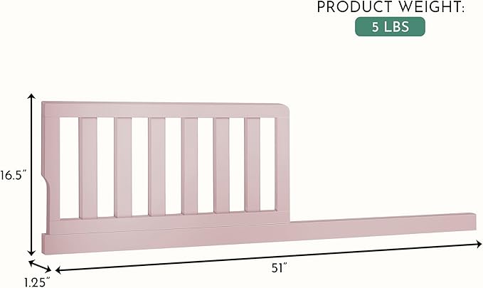 Evolur Toddler Guard Rail, Blush Pink Pearl