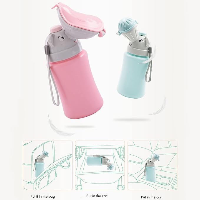 Travel Potty Portable Travel Toilet for Toddler Travel Baby Nitty Pee Bottle Portable Kids Potty for Girls Car Camping Travel Pink Travel Potty Bags111