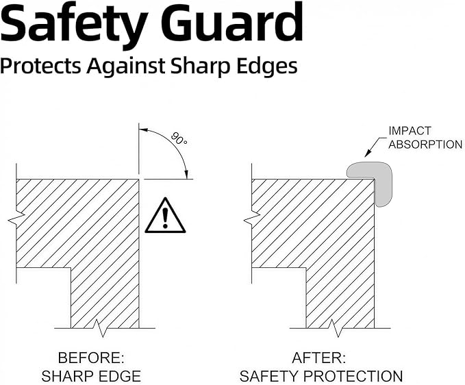 4 Pack Wall Corner Guards Edge Protector | 16.4 ft | Yellow & Black Warning Stripes | High-Density NBR Foam | Self-Adhesive Bumper for Garage/Warehouse