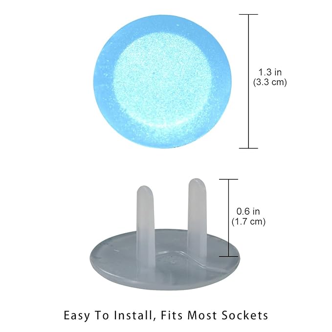 Pure Light Blue Sky Color Pattern Outlet Covers Baby Proofing Child Proof Plug Covers for Electrical Outlets Easy Install Outlet Plug Covers