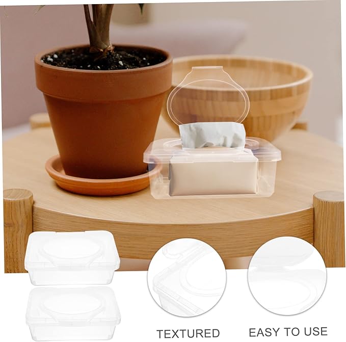 2pcs Baby Wipes Box Clear Plastic Boxes Travel Wipes Case Clear Organizer Box Wipe Holder Case Diaper Wipes Boxes Wipe Dispenser Nursery Wipes Dispenser Wipe Dispenser for Bathroom
