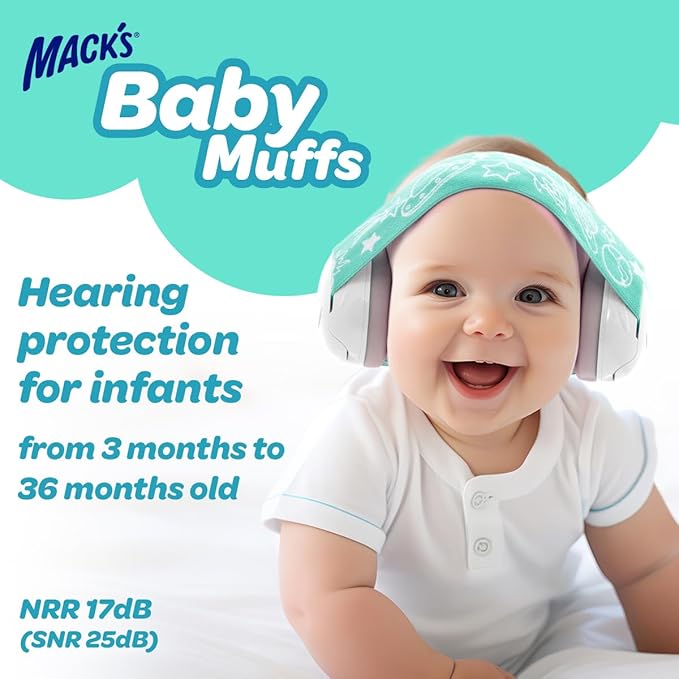Mack's Baby Muffs | Baby Ear Muffs Noise Protection | High NRR | Noise Cancelling Headphones for Babies & Toddlers