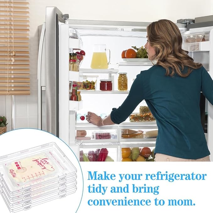 16 Pcs Clear Flat Breast Milk Freezer Storage Organizer, Space Saving Breastmilk Freezer Tray for Breastfeeding Bag Organization, Reusable Breastmilk Storage Containers, 7.48 x 5.11 x 0.67 in (16 Pcs)
