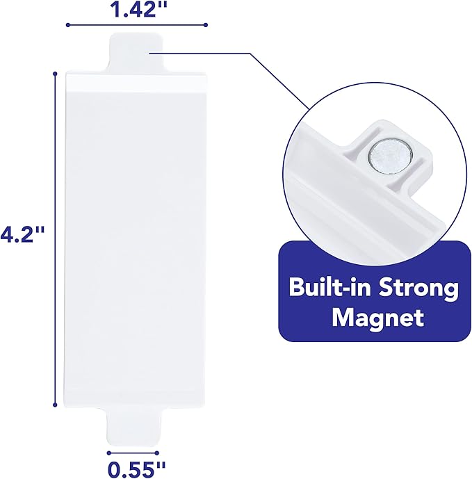 Bates- Magnetic Light Switch Guard, 6 Pack, White, Light Switch Cover Child Proof