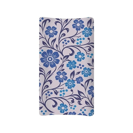 Blue Flower Print Changing Pad Cover for Baby Girls Boys Comfort Diaper Change Table Pad Covers Soft Changing Pad Sheets